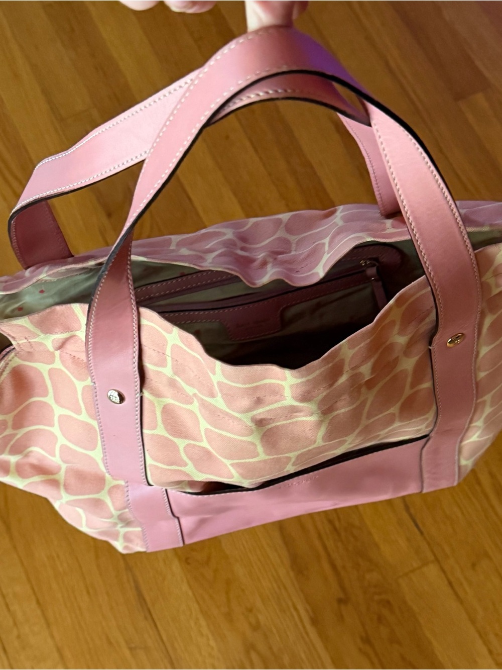 kate spade Pink Patterned Canvas & Leather Tote with Rose Trim - Picture 11 of 11